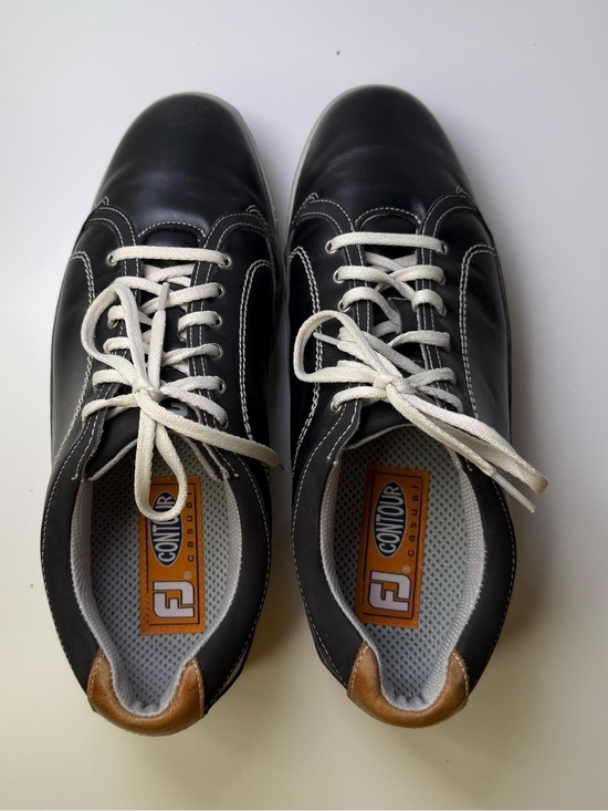 FootJoy Men\'s Contour Casual Spike-less Leather Golf Shoes Black Size 10M main image 10